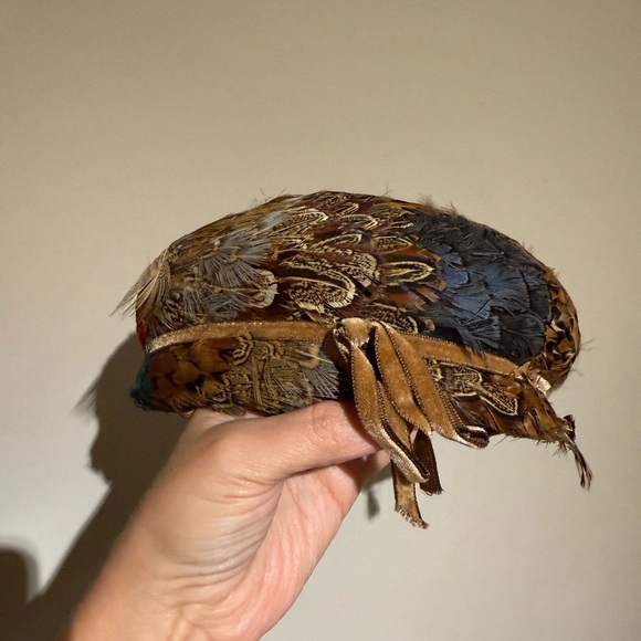 Vintage Multicolor Real Feather Women's Hat - Picture 2 of 6